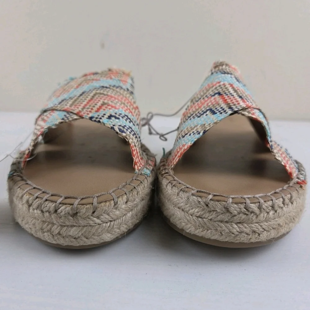 UNIVERSAL THREAD‎ Sonya Woven Slide Sandals Platform Espadrille Coral Womens 9.5